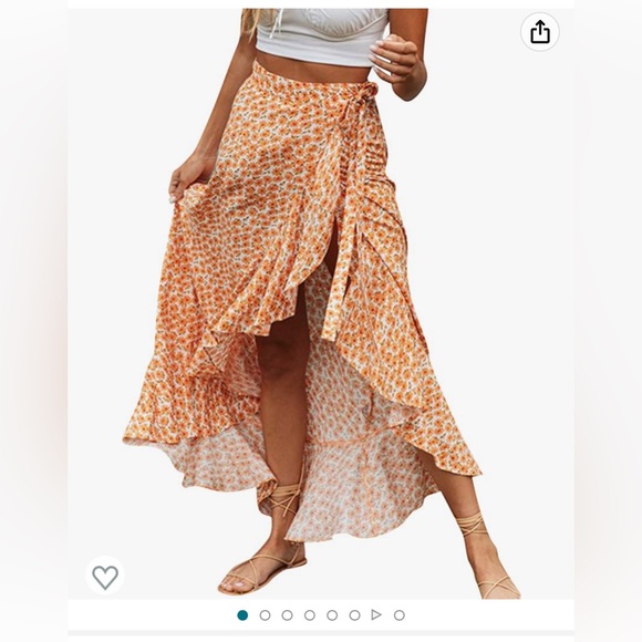 Never Worn - Women's Boho Floral Wrap Maxi Skirt - Picture 2 of 2